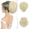 SEGO Chignon Capelli con Pinza Coda Cavallo Capelli Extension Posticci per Capelli Extension Coda Sintetica Ondulato Finti Posticci Messy Hair Bun con Filo di Metallo flessibile Biondo Chiaro