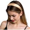 ZLYC Fasce per capelli in seta di gelso, da donna, senza denti, anti-mal di testa, antiscivolo, per la cura della pelle, trucco, uso quotidiano, colore: champagne tinta unita