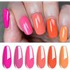 Vishine Set di 6 smalti per unghie in gel semipermanente, colore arancione e fucsia, Super Shine e lunga tenuta, da 8 ml