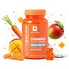 BYROKKO SHINEBROWN BYROKKO Shine Brown Beta Carotene Gummies, Caramelle Gommose Abbronzanti con Beta-Carotene, Vegane, Integratore con Vitamine A, C, E, Gusto Fruttato, per 1 Mese