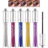 YIBABY Set di mascara glitterato, 5 colori, mascara colorato, impermeabile, particelle glitterate, a lunga durata, senza sbocciare, formula nutriente, lunghezza e curling, allungamento degli occhi