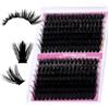 FADLASH Manga Lash Clusters - 80D+100D Cils Extension 8-16mm Effetto Manga Soffice, Cils da Applicare da Soli Volume Naturale a Drammatico