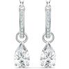 Swarovski Orecchini pendenti Attract, Taglio Pear, Bianchi, Placcato rodio