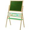 roba Lavagna ABC Eule, Girevole con Superficie Rivestita, Tavolo Magnetico da Disegno, Legno Naturale/Verde