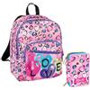 SJ Gang Seven Ever Zaino Doppio Scomparto con Astuccio, 30L, 31 x 43 x 24 cm, Rosa con Cuori