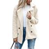 WZDD Giacca di lana autunno inverno, Giacca di lana casual, Cappotto di Lana di Pecora, Giacca da donna,Giacca,Milky white,3XL
