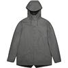 RAINS Giacca Rains impermeabile, lunghezza midi, chiusura frontale con bottoni a pressione, cappuccio con coulisse, tasche oblique con patta, colore Grigio Grigio Grey