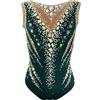 Kmarouse Body Da Ginnastica Ritmica for Donna Senza Maniche Fatto A Mano Con Diamante for Tuta Da Ginnastica Ad Alte Prestazioni(XXL)