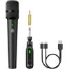 TONOR Microfoni Dinamici Wireless Ricaricabili, Sistema Microfoni Portatili Senza Fili con Ricevitore per Karaoke, Canto, Feste in Casa, Compleanni, Discorsi, Durata 30H, 2.4GHz, TW 210