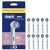 Oral-B Testina Di Ricambio PRO Sensitive Clean Bianca, Confezione Da 10 Testine