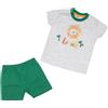 Mawi Pigiama estivo due pezzi bimbo grigio/verde