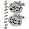 COLLAR AND CUFFS LONDON Gemelli da Matrimonio - Con Scatola - Father of the Groom - Camicia Uomo Argento Colorato - Ottone - Ovale - Padre dello Sposo - Un Paio