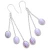 Silver Palace Orecchini pendenti da donna in argento Sterling 925 con pietra preziosa naturale, Small, Metallo Gemma, Agata