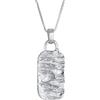 Kuzzoi Collana da uomo con piastra militare (21 mm) in argento Sterling 925 con ciondolo a forma di placca strutturata, per uomo, lunghezza 55 cm, Argento sterling