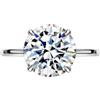 Michooyel - Anello solitario con diamante a taglio rotondo da 4 ct, anello di fidanzamento per donna, anello matrimoniale, anello in argento Sterling con zirconia, anello di promessa 925, 53(17
