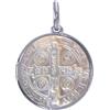 Schmuck Les Poulettes LES POULETTES BIJOUX - Ciondolo Argento 925 Rodiato e Madreperla Medaglia Rotonda Croce di San Benedetto