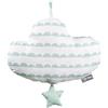 roba Carillon Happy Cloud per Neonati e Bambini - Tessuto Lavabile - Decorazione Cameretta - da Agganciare alla Culla - Ottimale come Regalo Nascita - Melodia Rimovibile - Bianco e Verde