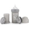 Twistshake Biberon Anti-Colica con Contenitore per Latte in Polvere e Miscelatore, 180ml | Capezzolo Simile al Seno in Silicone a Flusso Medio, Senza BPA, Adatto per Neonati (0+),Grigio Chiaro