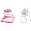 kk Kinderkraft Bright Starts, Girello Pieghevole Per Bambini, Stazione Di Gioco Elettronica Rimovibile & Seggiolone Pappa YUMMY, Rialzo da Sedia, Regolabile, Pieghevole, Alzase Bambini da 6 Mesi