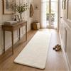 VOUNOT® Tappeto Morbido a Pelo Corto 60x180 cm, per Salotto e Camera da Letto, Lavabile in Lavatrice, con Doppio Sistema Antiscivolo, Stile Moderno, Beige