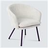 MEUBLE COSY Poltrona Sedia da Salotto Imbottita con Braccioli Poltroncina Relax in Tessuto con Schienale Gambe in Metallo e Cuscino del Sedile Rimovibile per Camera da Letto Soggiorno, Beige