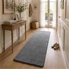VOUNOT® Tappeto Morbido a Pelo Corto 60x180 cm, per Salotto e Camera da Letto, Lavabile in Lavatrice, con Doppio Sistema Antiscivolo, Stile Moderno, Antracite
