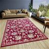 Hanse Home Caracci - Tappeto orientale, classico, a trama fitta con ornamenti e motivi floreali, morbido pelo corto, per camera da letto, sala da pranzo, soggiorno, corridoio, cucina, rosso, 140 x 200
