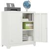 DWVO Armadietto da ufficio, in metallo, con 2 ripiani regolabili, con serratura e fori di ventilazione, per casa, ufficio, garage, palestra, scuola, 80 x 40 x 90 cm, bianco