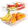 Romon Portafrutta a 2 Ripiani, Cesto Frutta in Metallo Bianco, Staccabile con Crotchetti, Portafrutta da Tavolo, Mantiene Frutta Fresca per snack,verdure, pane