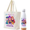 Gifters| Borsa Personalizzata con Nome e Bottiglia in Acciaio Inox 750ml| Design Personaggi Stile Kpop| Tote Bag Cerniera| Confezione Regalo Originale per Ragazza, Compleanno, Natale, Prima Comunione