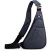 VARLIVOO Zaino Monospalla da Uomo Sling Bag Borse a Spalla Borsa a Tracolla Viaggio Escursionismo Ciclismo Impermeabile Poliestere Nero B