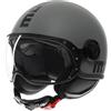 MOMO Design MOMODESIGN - FGTR CLASSIC E2206, Casco Moto Jet, Casco Jet Omologato ECE, Casco Jet Aperto Scooter, Uomo e Donna, Leggero con Visiera, Grigio/Nero opaco, XS