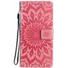 MHHQ Cover per Xiaomi Poco X3 NFC Custodia di Pelle Case Flip Portafoglio Retro Libretto Magnetico Protettiva Non Graffi con Funzione Supporto Bumper Fiore Girasole per Xiaomi Poco X3 NFC -Rosa