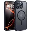 TOCOL Cover Magnetica per iPhone 16 Pro Max 6,9 Pollic, Compatibile con MagSafe, Protezione Fotocamera Integrata, Custodia Antiurto Traslucida Opaca, Nero