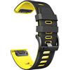 NotoCity 26mm Quickfit Cinturino Compatibile con Garmin Fenix 6X/ 6X pro Bracciale Ricambio, per Garmin Fenix 5X/ 5X Plus Silicone Cinturino, Nero-Giallo