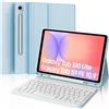 IVEOPPE Cover Tastiera per Samsung Galaxy Tab S10 Lite/S9 FE/S10 FE 10.9/S9 11, Tastiera Italiano QWERTY Bluetooth Senza Fili Staccabile, Custodia con Portapenna, Azzurro