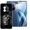 ESACMOT Custodia TPU Stampata + 2 Pellicole in Vetro Temperato Compatibili con OPPO Realme 12 Pro 5G, Cover Artistica Slim Antigraffio Antishock, Protezione Totale