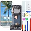 H&LYCYJ Display originale per Samsung Galaxy S21 Plus 5G OLED G996B G996B/DS G996U - Kit di ricambio per schermo LCD (nero con cornice, supporto impronte digitali
