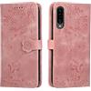 Vaitasy Custodia per Samsung Galaxy A30s/ A50/ A50s, Anti Graffio Pelle PU Cover con Magnetico Folio Protettiva Custodia per Galaxy A50/ Galaxy A50s - Gatto Rosa scuro