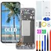 H&LYCYJ Display per Samsung Galaxy A56 5G OLED A566V A566B A566B/DS - Kit di ricambio per schermo LCD (nero con cornice, supporto impronte digitali