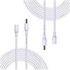 Liwinting 2 Pezzi 2m Cavo di prolunga di Alimentazione CC 3,5 mm x 1,35 mm Maschio al Femmina Cavo di prolunga Connettore DC, Adatto Adattatore di Alimentazione, Telecamera IP Wireless ecc - Bianco