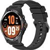 GIOPUEY 24mm Cinturini Compatibile con TicWatch Atlas, Morbido Silicone Cinturino [Resistente all'Usura] [Traspirante] - Black