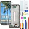 H&LYCYJ Display per Samsung Galaxy A33 5G OLED A336E A336B A336B/DS - Kit di ricambio per schermo LCD (nero con cornice, supporto impronte digitali