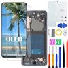 H&LYCYJ Display per Samsung Galaxy S21 5G OLED G991B G991B/DS G991U - Kit di ricambio per schermo LCD (nero con cornice, supporto impronte digitali