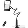 HIGPTWIREL Supporto per Kindle con telecomando per girare le pagine | Supporto da lettura per letto, scrivania con clicker, per Kindle Paperwhite, Oasis, iPad, iPhone e altro, colore: nero