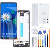 H&LYCYJ Display per Samsung Galaxy A52 4G TFT A525F A525F/DS A525M A525M/DS - Kit di ricambio per schermo LCD (nero con cornice, senza impronte digitali)