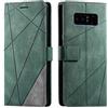 SONWO Cover per Galaxy Note 8, Flip Caso in PU Pelle Case Cover Portafoglio Custodia per Samsung Galaxy Note 8, [Kickstand] [Slot per Schede], Verde