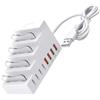 Kfwfuaee Dock di ricarica a 4 porte Design robusto per tutti i dispositivi USB Station Hub Docking Station per telefoni Multi Device Abs Anti Slip Gestione dei cavi Telefono Tablet E Reader Famiglia Dock Desk