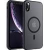 TOCOL Cover Magnetica per iPhone XR 6,1 Pollic, Compatibile con MagSafe, Custodia Antiurto Traslucida Opaca, Nero