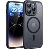 TOCOL Cover Magnetica per iPhone 14 Pro Max 6,7 Pollic, Compatibile con MagSafe, Protezione Fotocamera Integrata, Custodia Antiurto Traslucida Opaca, Nero